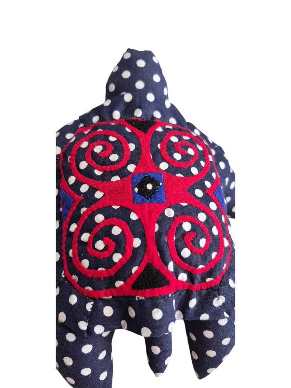 Hand Stitched Polka Dot Fabric Turtle Plush Pin Cushion Toy Hard Tortoise - Picture 11 of 11